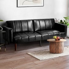 Matthew 3 Seater Single Faux Leather Sofa Bed