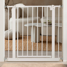 White Hugo Retractable Pet Gate
