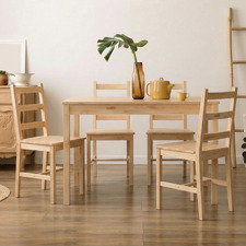 4 Seater Abriana Pine Wood Dining Table & Chair Set