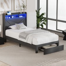 Sophia Bed Frame with Charging Station & Drawers
