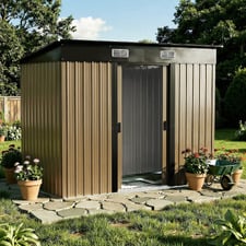 Edison Galvanised Steel Storage Shed with Base
