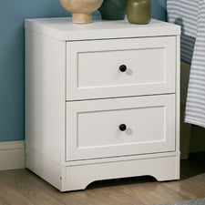 White Aurora 2 Drawer Bedside Table