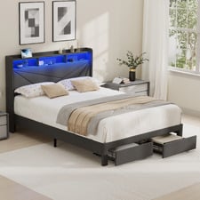 Sophia Bed Frame with Charging Station & Drawers