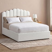 Ellora Boucle Gas Lift Storage Bed Frame
