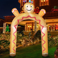 Arched Gingerbread Man LED Inflatable Christmas Decoration