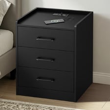 Jacobo 3 Drawer Bedside Table with Charging Station