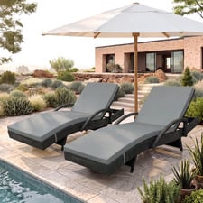 Kingston PE Rattan Sun Lounges (Set of 2)