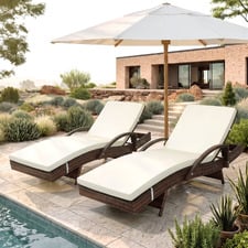 Kingston PE Rattan Sun Lounges (Set of 2)