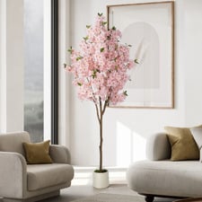 180cm Potted Faux Cherry Blossom Tree