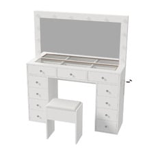2 Piece Vivienne LED Dressing Table & Stool Set