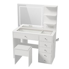 2 Piece Clara LED Dressing Table & Stool Set