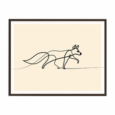 Line Fox Framed Printed Wall Art