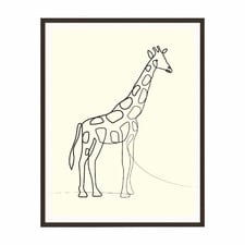 Line Giraffe Framed Printed Wall Art