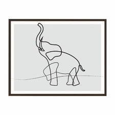 Line Elephant Framed Printed Wall Art