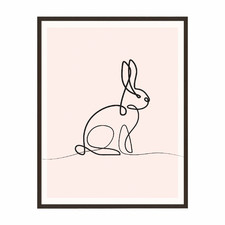 Line Rabbit Framed Printed Wall Art
