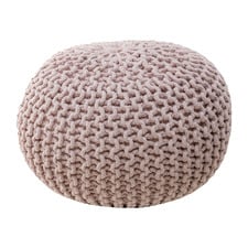 30cm Hand-Knitted Cotton Pouffe