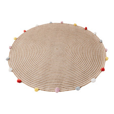 Pompom Jute-Blend Round Rug