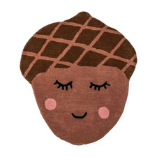 Brown Face-Shaped Rug