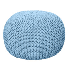 30cm Hand-Knitted Cotton Pouffe