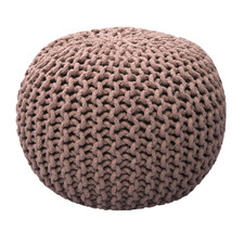30cm Hand-Knitted Cotton Pouffe