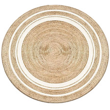 120cm Reversible Jute & Cotton Round Rug