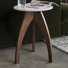 Tulip Banswara Marble & Mango Wood Side Table