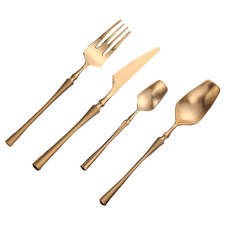 16 Piece Gold Roman Pillar Stainless Steel Cutlery Set