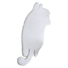 White Cat-Shaped Flat Weave Rug