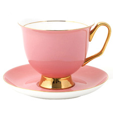 2 Piece Pale Pink 375ml Teacup & Saucer Set