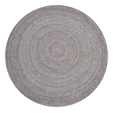 Silver Orbit Hand-Woven Indoor/Outdoor Round Rug