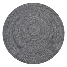 Ash Grey Orbit Hand-Woven Indoor/Outdoor Round Rug