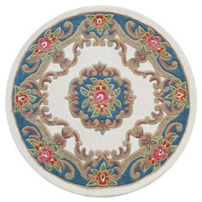 Blue Avalon Hand-Tufted Wool Round Rug
