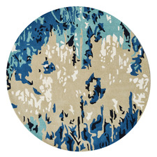 Coastal Hand-Tufted Wool-Blend Round Rug