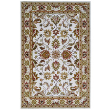 Ivory & Cream Kashan Wool-Blend Rug