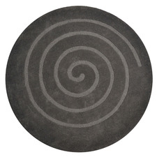 Ash Grey Swirl Wool Round Rug