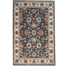 Grey & Cream Vicco Kashan Wool-Blend Rug