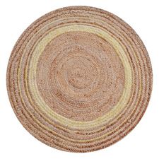 Natural & Ivory Ripple Hand-Woven Round Rug