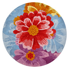 Botanical Hand-Tufted Wool Round Rug