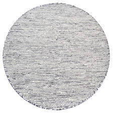 Black Boondi Hand-Woven Wool Round Rug