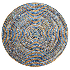 Spiral Hand-Woven Jute & Cotton Round Rug