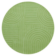Pista Green Pavi Hand-Tufted Wool Round Rug