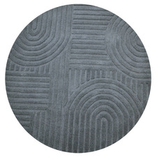 Smoke Pavi Hand-Tufted Wool Round Rug