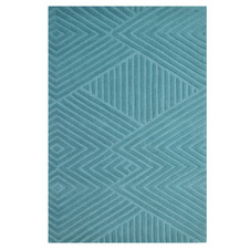 Teal Illusion Hand-Tufted Wool Rug