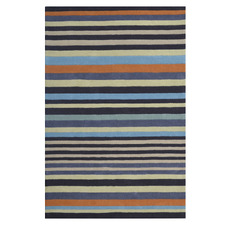 Multicoloured Striped Hand-Tufted Wool Rug