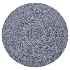 Navy Orbit Hand-Woven Indoor/Outdoor Round Rug