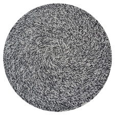 Black Orbit Hand-Woven Indoor/Outdoor Round Rug