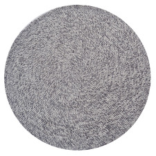 Grey Orbit Hand-Woven Indoor/Outdoor Round Rug