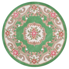Green Lativa Hand-Tufted Wool Round Rug