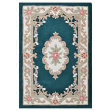 Turquoise Lativa Hand-Tufted Wool Rug