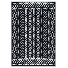 Black Fergus Reversible Outdoor Floor Mat